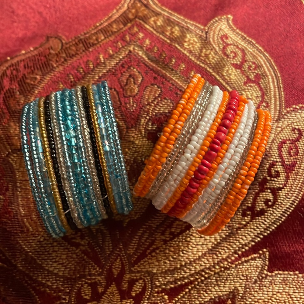 Price Drop! 🌺 NWOT Fun Beaded Cuff Bracelet Two Pack